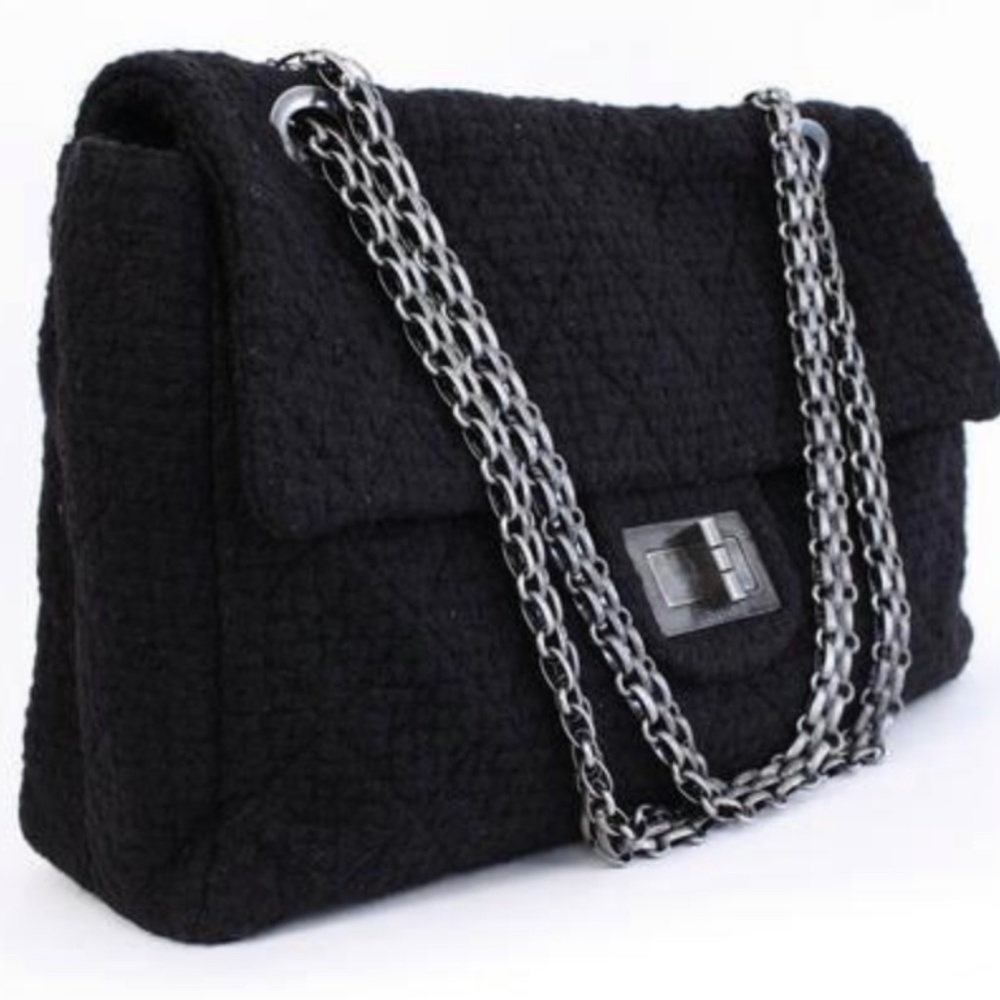 Rare CHANEL 2009 Reissue XXL Weekender Tweed Flap Bag